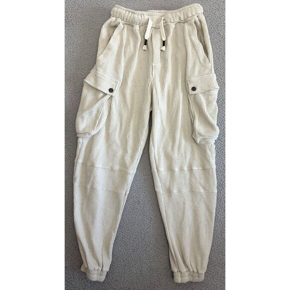 POL Track Suit Hoodie Oversized Waffle Knit Crop Top Hooded Pants - Picture 2 of 16